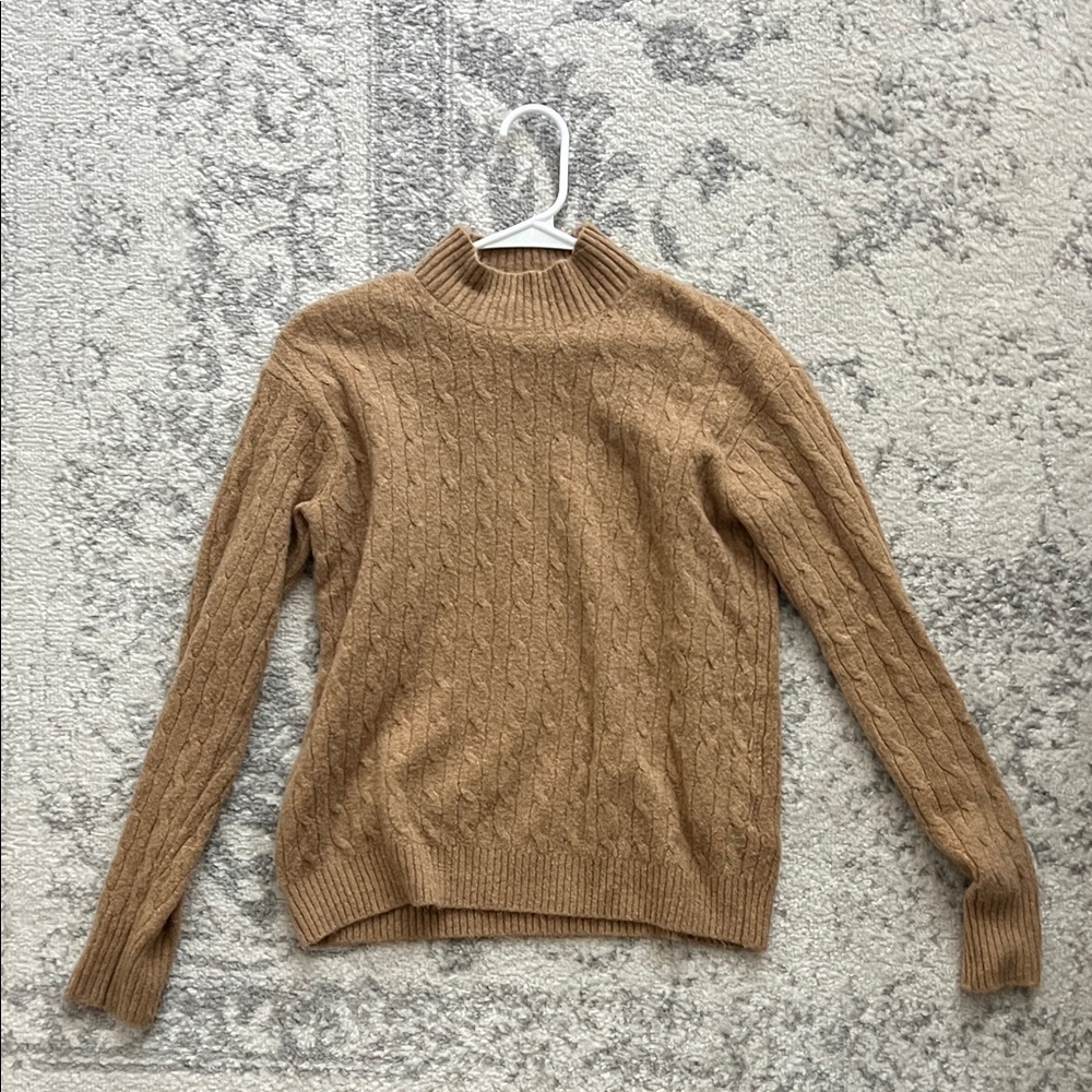 J Crew Cable Knit Tan Sweater